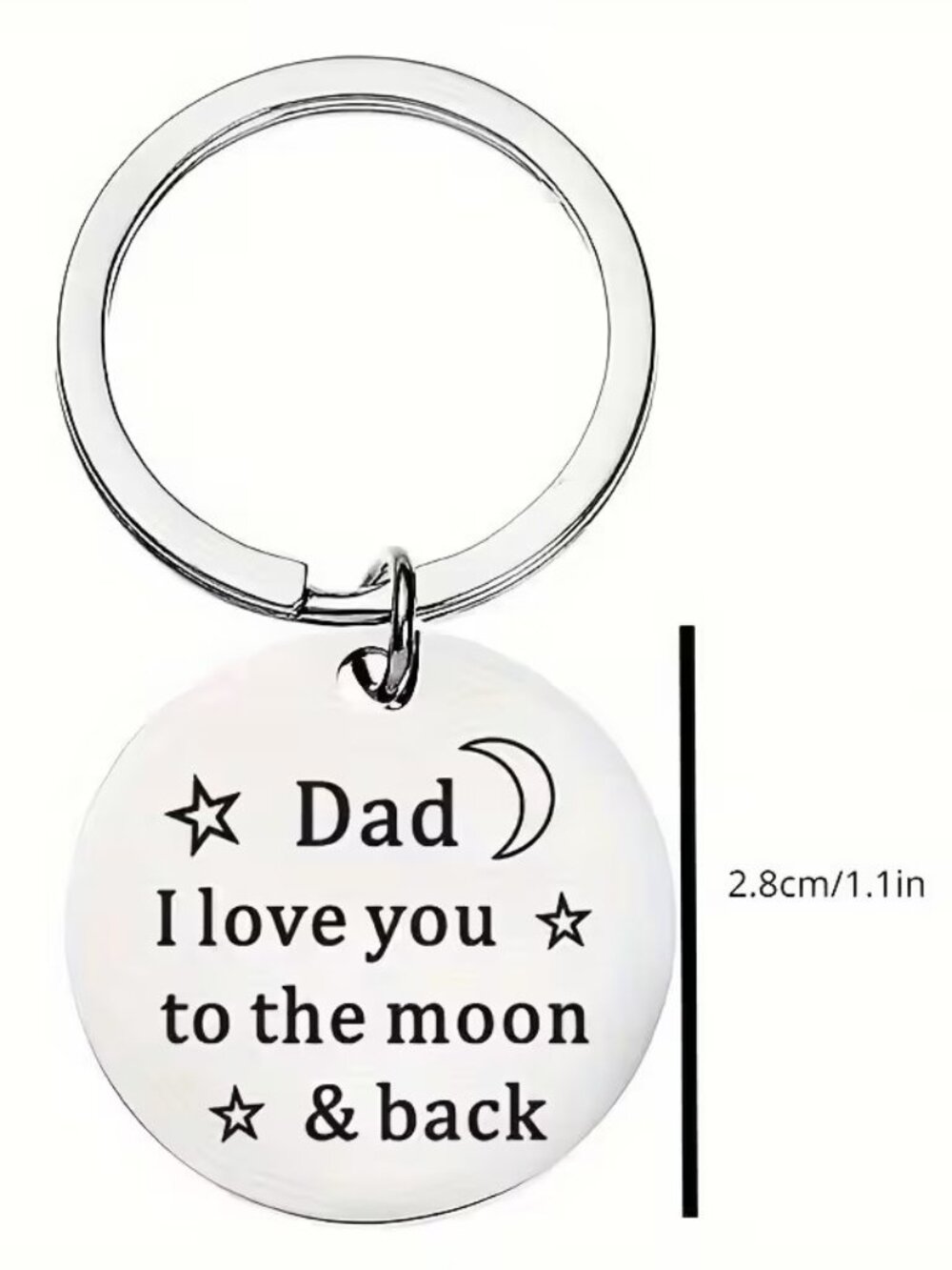 Dad I Love You to the Moon & Back Keychain Gift for Father Dad Birthday Present - Picture 4 of 4